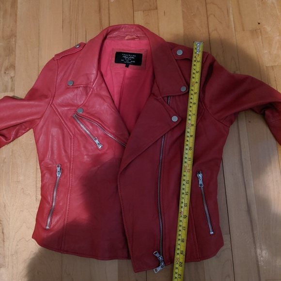 Zara red leather jacket - Picture 4 of 4